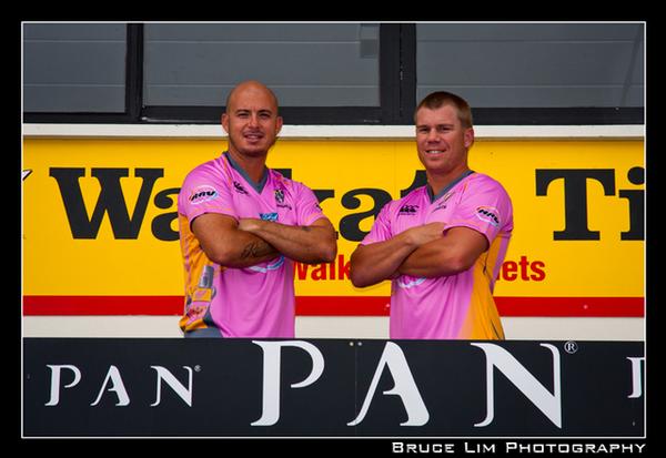 Models Not Included: Yahoo! New Zealand Guest Knights Herschelle Gibbs and David Warner